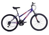 Huffy Stone Mountain Kids 24 Inch Wheel 21 Speed Hardtail Purple Mountain Bike Junior 8-11 Year Old Front Suspension