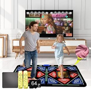 Music Double Dance Mat for Kids and Adults,64G Memory Card,Fitness Dance Games with MV/3D/Cartoon Dance Mode, 590pcs Games and 75 MV 600 Songs for HDMI TV Fun Senior Flannel Materia (Color B)