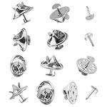 30Pcs Butterfly Clutch Tie Pins,Butterfly Clutch Badge Metal Pin Back Replacements Butterfly Clutch Tie Pins with 8mm Blank Pins for DIY Crafts Jewelry Making(Silver)