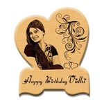 Incredible Gifts India Personalized Heart Shape Wooden Plaque Birthday Gift For Girls (7 In X 6 In, Beige), tabletop