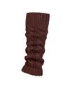 Elle Ladies 1 Pair Chunky Cable Knit Leg Warmers - Chocolate One Size