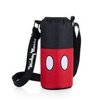 PICNIC TIME Disney Mickey Mouse Shorts Shorts Bottle Cooler, Water Bottle Holder, Insulated Water Bottle Cooler Bag, Bottle Koozie, (Black with Red Pattern)