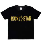 Print4U Girls Kids T-Shirt Rockstar Pop Princess Age 5-6 Black