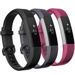 GEAK Compatible with Fitbit Alta and Fitbit Alta HR Band, Soft Classic Accessories Sport Bands Compatible for Fitbit Alta HR/Fitbit Ace,Black Gray Fushia,Small