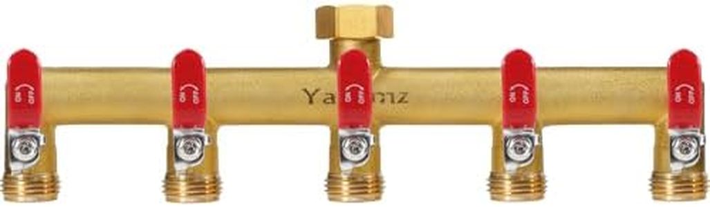 Yayamz 5 Way Garden Hose Splitter, 3/4" GHT Outdoor Water Spigot Splitter
