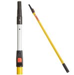 ProDec 4' - 8' (1.2-2.4m) Button Lock Fibreglass & Aluminium Extension Pole for Paint Roller Frames,Gives Extended Reach Compatible with Screw & Push Fit Frames,4 feet - 8 feet Trade Professional Pole