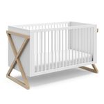 Storkcraft Equinox 3-in-1 Convertible Crib (Driftwood) - Easily Converts to Toddler Bed & Daybed, 3-Position Adjustable Mattress Support Base, Modern Two-Tone Design for Contemporary Nursery