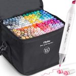 Ohuhu 160 Colours Alcohol Art Markers, Double Tipped Marker Set for Adults Coloring, Alcohol-based Sketch Markers for Drawing, 1 Colourless Marker Blender