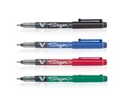 Pilot V Sign (Blue/Black/Red/Green - Set of 4)