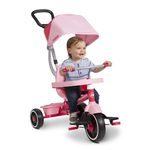 Radio Flyer Pedal & Push 4-in-1 Stroll 'N Trike, Pink Tricycle, Tricycle for Toddlers Age 1-5, Toddler Bike (Amazon Exclusive)