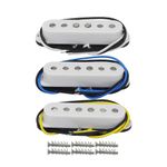 FLEOR Single Coil Pickup Alnico 5 ST Pickups Guitar Neck/Middle/Bridge Pickups Staggered for SQ ST Pickups Replacement, White