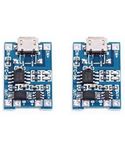 TechSupreme Pack of 2 5V 1A Micro USB 18650 Lithium Battery Charging Board Charger Module+Protection Dual Functions TP4056 Power Supply