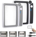 2 Pack Magnifying Glass with Light, Rechargeable Page Magnifier with 3 Light Modes Magnifying Glass for Reading Folding Handheld Lens with Clean Cloth Items for Grandma Grandpa Seniors Book Lovers