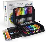 ColorIt Glitter Gel Pens For Adult Coloring Books 96 Pack - 48 Premium Quality Glitter Pens and Glitter Markers for Adult Coloring with 48 Matching Refills (96 Count Glitter Gel Pens)