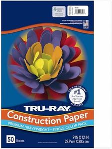 Pacon 103026 Tru-Ray Construction Paper, 76 lbs., 9 x 12, White, 50 Sheets/Pack