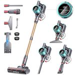 Powerffy Cordless Vacuum Cleaner 550W/45Kpa/60Min, Stick Vacuum Cleaners Cordless Powerful with Charging Dock Self-Standing Lightweight Vacuums with Anti-Tangle Brush for Carpet/Hard Floor/Pet Hair