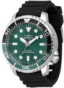 INVICTA Pro Diver 47223 Montre Homme - Entanche - Analogique - Mouvement à Quartz - Acier Inoxydable avec Cadran Vert - 48mm