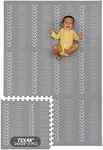 CHILDLIKE BEHAVIOR Baby Play Mat - Play Pen Tummy Time Mat & Crawling Mat Foam Play Mat for Baby with Interlocking Floor Tiles 72x48 Inches Puzzle - Baby Floor Mat Infants & Toddlers (X-Large, Grey)