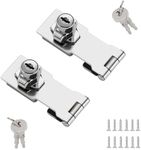 Tanbupu 2Pcs Keyed Locks 3 Inch Twist Knob Locking Hasp Stainless Steel with Screws for Gates,Doors,Cabinets, Closets and More (Sliver)