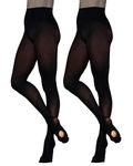 Silky Dance 2 Pairs Ballet Convertible Tights (Age 11-13) (Black)