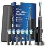 Electric Toothbrush - Sonic Electric Toothbrushes with 6 Brush Heads, Travel Toothbrushes Fast Charge 3 Hours Last 60 Days, Sonic Toothbrush for Adults and Kids