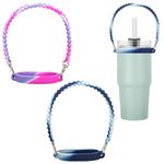 DLAND 2 Pcs Water Bottle Handles for Stanley Cup,Compatible with Most 8-40oz Water Bottle,Water Bottle Holder with Strap,Silicone Water Bottle Sling,Water Bottle Straps for Carrying