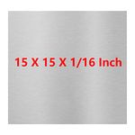 6061 T651 Aluminum Sheet Metal 15 x 15 x 1/16 (0.06”) Inch Flat Plain Aluminum Plate Covered with Protective Film, Heat Treatable Rectangle 1.5mm Aluminum Metal Plate for Industrial, Crafting