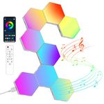 Kangtaixin Hexagon LED Lights — 8 Pack Hex Wall Light RGB Gaming Panels Hexagonal Smart Lighting Panel Sync to Music for Room Bar Gaming Setup Bedroom