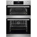 AEG 6000 Built In Electric Double Oven DEB331010M, Multilevel Cooking, 66L Main Capacity, 875x560x550 mm, Enamel Cleaning, LED Display, Stainless Steel