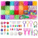 Loom Bands Set with Charms Beads, 29 Grids Loom Bands Starter Kit Storage Case for DIY Refill Bracelet Making Craft, X-mas Birthday Party Gift for Kids