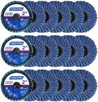 TSOAPX 15 PCS Flap Disc Set, 2" Zirconia Blue Flat Flap Discs Roll Lock Grinding Sanding Sandpaper Wheels Grit 36/60/80, Surface Prep Discs for Angle Grinder Strip Rust Paint Removal