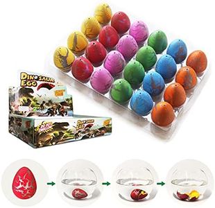 24pcs Large Size Dinosaur Egg Hatching Dino Egg Grow in Water Crack with Assorted Color Hatching Growing Dino Dragon Hunting Game Easter Basket Stuffers Birthday Gifts Party Favors for Children