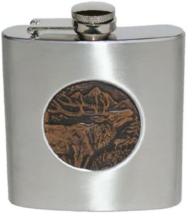 Costume Leather with Deer Hunting Hip Flask Hip Flask Hip Flask Drinking Bottle Stainless Steel with Brown Stag Embossed Handmade Leather Pocket Flask Bottle