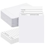 200 Pcs Library Card Pocket and Books Library Cards Include 100 Self Adhesive Library Pocket Envelopes and 100 Library Check out Cards Library Supplies (White Envelop, White Card)