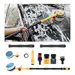 Ziciner Rotating Car Wash Brush, Automatically Foams Auto Wash Brush with Long Handle, High Pressure Washer Gun and Hose Nozzle Car Wash Kit for Cars, Yards, Gardens, Pets