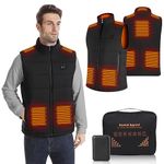 Rtdep Heated Gilet, Heated Vest for Men 8 Heating Zones Heated Clothing with Battery Pack Unisex Heated Body Warmer Heated Jacket Winter Warm Heated Coat for Ski Hiking Moto（XL）