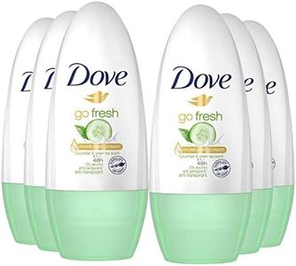 Dove Go Women Lot de 6 déodorants roll-on au concombre frais - 50 ml