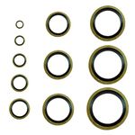 214 Pcs Bonded Seal Oil Washers Kit,Metal Rubber Sealing Oil Rings,Dowty Washers Drain Plug Gaskets Assortment,Engine Oil Crush Washers For Plumbing Sump Plug(M5/6/8/10/12/14/16/18/20/22/M24)