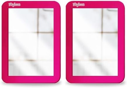 Playbees Magnetic Locker Mirror - 2 Pack (Pink) - Ideal for School Locker, Bathroom, Refrigerator, Office Cabinet, Workshop Toolbox, Home Use, Locker Accessory - 5" x 7"