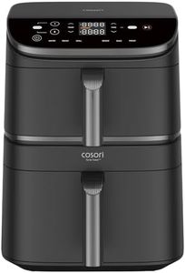 Cosori Turbo Tower Freidora de Aire Grande 10,8 Litro-True Metal-Ahorra de Espacio-2630W y Más Rápida-Vertical Doble Cesta Air Fryer-6 Funciones-Nutrición Equilibrada-Máx 12 Personas-Limpiable