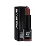 STREET WEAR Satin Smooth Lipstick -POISON BERRY (Berry) - 4.2 gms - Longwear Creme Lipstick, Moisturizing, Creamy Formuation, 100% Color payoff, Enriched with Aloe vera, Vitamin E and Shea Butter