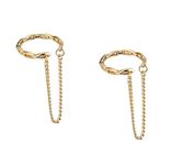 El Regalo Chain Hoop Ear Cuffs- Non Piercing Cartilage Earring- Trendy Cuff Wrap Clip on Earrings for Girls Women (Style-2)