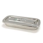 IS IndoSurgicals Stainless Steel Instrument Tray with Cover, Deluxe Quality (1, 8"X3"X1.5")