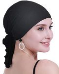 osvyo Bamboo Chemo Headscarf for Women Hair Loss - Cancer Slip On Headwear Turbans Sealed Packaging Black