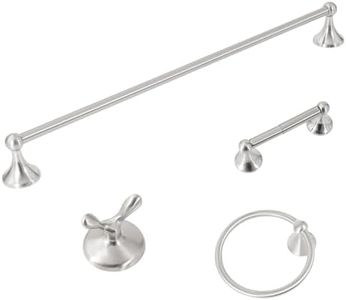 4 Piece Bathroom Hand Towel Holder Set, Adjustable Towel Racks for Bathroom Wall Mounted, Stainless Steel Chrome Towels Bar, 24 Inch Bath Room Accessories Set