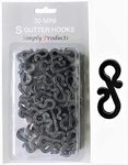 Christmas S Mini Gutter Hooks Weatherproof Plastic for Hanging String Lights/Rope Lights Gutter Clips (Black Pack of 50)