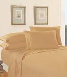 Elegant Comfort Luxury Bed Sheet Set on Amazon Three-Line Design 1500 Premier Hotel Quality Wrinkle and Fade Resistant 4-Piece Bed Sheet Set, Deep Pocket, King, Gold