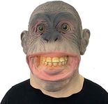 Yimianshou Monkey Mask Funny Animal Head Mask Costume Gorilla Mask Creepy Halloween Cosplay Latex Scary Realistic Face Weird Mask for Adults