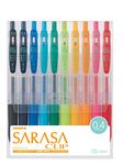 Zebra Sarasa Clip Gel Ink Ballpoint Pen|0.4Mm|10 Color Set (Jjs15-10Ca)|Assorted