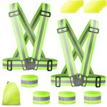 Reflective Vest Running Gear, Adjustable Safety Outdoor Reflective Belt High Visibility Straps for Night Cycling Jogging Motorcycle Dog Walking